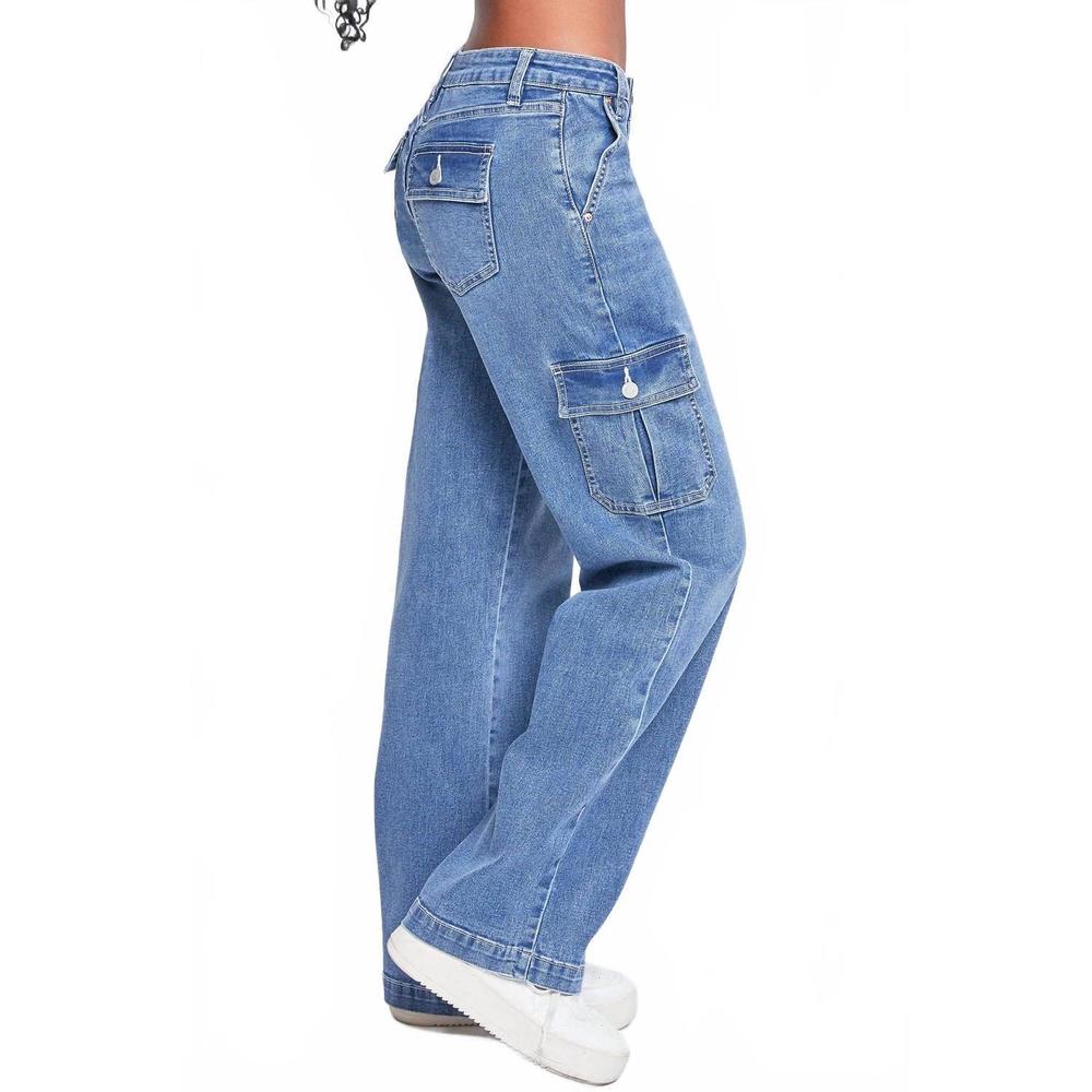 NEW YMI junior low rise straight leg jeans in medium blue - Picture 3 of 6